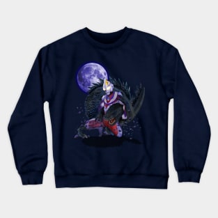 Tiga warrior vs giant monster Crewneck Sweatshirt